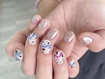 アース コアフュールボーテ 富山婦中店(EARTH coiffure beaute)/アシメントリーネイル　12500円