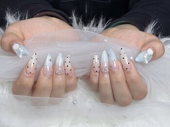 サリーネイルラボ(Sully Nail Lab)/水色・ドットネイル
