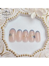 ピオニーネイル(peony nail)/スキニーフレンチドライフラワー