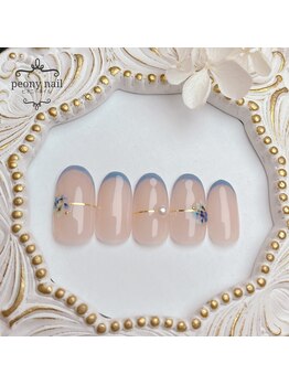 ピオニーネイル(peony nail)/スキニーフレンチドライフラワー