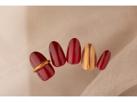 ワンポイントボルドーネイル