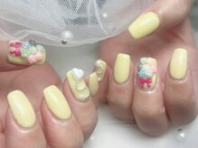 ジョアネイル(JOA Nail)/花束/黄色/リボン/ハート/