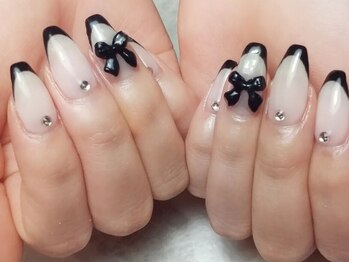 プリル ネイルアンドアイラッシュ 御幸ヶ原店(Puril NAIL&EYELASHES)/黒フレンチ