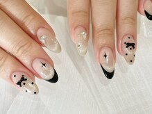 ドット×黒フレンチ★
