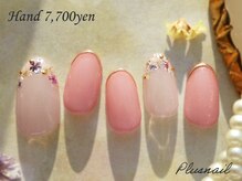 プラスネイル 北千住東口店(PLUS NAIL)/【3351】押し花×ミラー