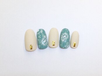 ネイルサロン ジュネイル(NAIL SALON JUNAIL)/ペイズリー×マットホワイト