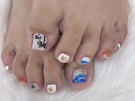 ヤシの木　波アート