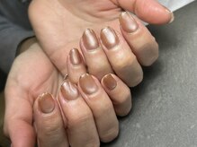 ママココ ネイル(mamacocoNAIL)/ワンカラーミラーフレンチ