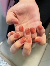 ユージューネイルルーム(UJU nail room)/暖色くすみクリアマーブル