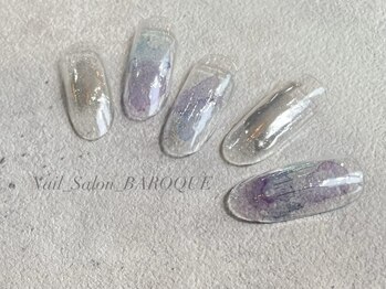 ネイルサロン バロック(Nail Salon BAROQUE)/インク×ミラーデザインネイル