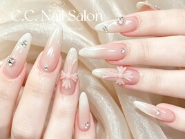 リボン×ストーンネイル