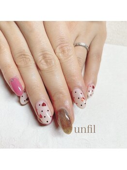アンフィルルーム(unfil room)/ハートネイル定額ネイル