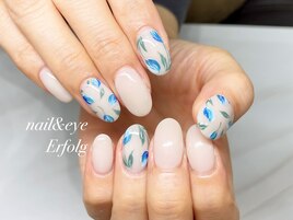 ワンカラーチューリップ春ネイル