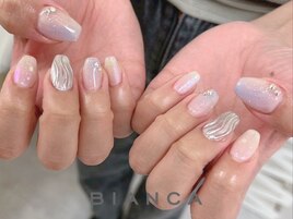 ピンク×パープルネイル　¥7,500