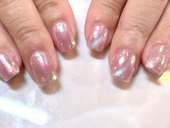 オーロラ×マグネットネイル