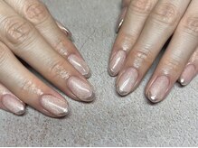 ハズグラスネイル(Haze Grass nail)/ミラーフレンチ