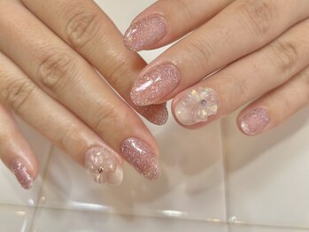 エムワイユーネイル(myu.nail)/クリアオーロラリボン・+*