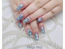 フェリスネイル 池袋店(Feliz Nail)/マグネットフレンチブルー
