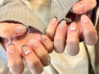 ネイルコテージ 新宿南口店(Nail cottage)/黒フレンチ
