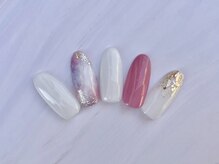 メリーアン(Merry Anne)/ガーリータイダイ柄ネイル