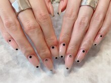 ネイル 彩 川越店/ブラック×ベージュ