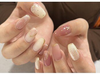 スワローネイルアイ(swallow nail eye)/ほんのりモテピンクネイル