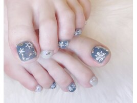 フット/雪の結晶ネイル