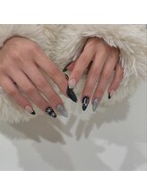 アールビューティーサロン(R Beauty Salon)/ネイビーリボンネイル