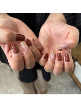 プライベートネイルサロン(private nail salon)/ブラウン×MIXホロ
