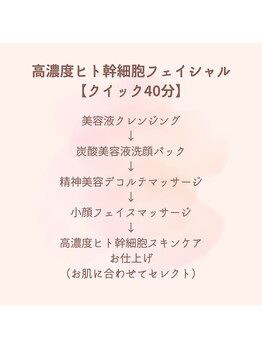 ピオニービューティー(Peony Beauty)/クイックフェイシャル施術内容