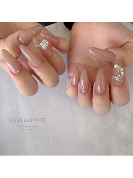 リアンスネイル ヴィヴィッド 岡山店(LianS nail ViViD)/ワンカラー＋パーツ
