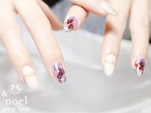 ノエル(Noel)/水彩画インクネイル ボルドー