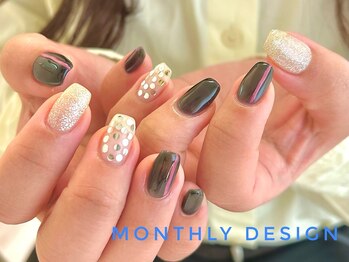 ルア(lua.)/モノトーンネイル＊4月monthly
