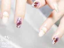 ノエル(Noel)/水彩画インクネイル ボルドー