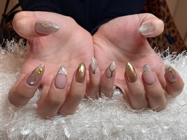 ゴールドミラーネイル