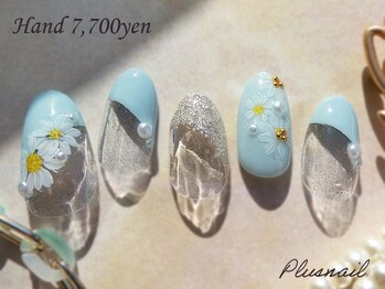 プラスネイル 北千住東口店(PLUS NAIL)/【3355】フレンチ×フラワー