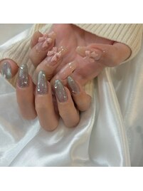 【ハンドネイル】リボンネイル
