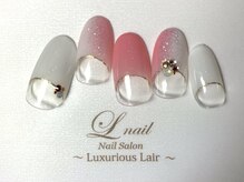 エルネイルアンドブラン 橋本店(Lnail×Blanc)/逆フレンチ×縦グラデーション