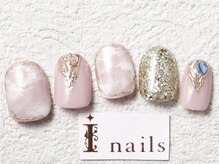 アイネイルズ 梅田店(I nails)/マーブルニュアンスシェル￥8200