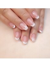 ピオニーネイル(peony nail)/フレンチ　レースフラワー