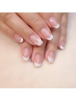 ピオニーネイル(peony nail)/フレンチ　レースフラワー
