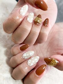 秋色アニマルネイル