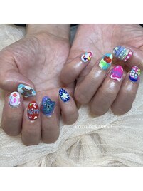 推し活ネイル　手描き