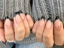 パシャ(Pasha)/black french × silver ribbon