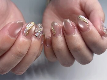 オーパス ノース(OPUS north)/お客様ネイル/古川/ミラーアート