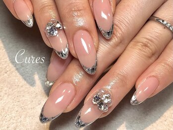 ガラスフレンチネイル