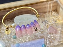 テテネイル(tete.nail)/紫陽花colorに紫陽花ビジュー