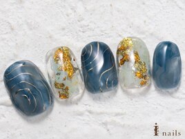 ブルーニュアンスネイル8000円
