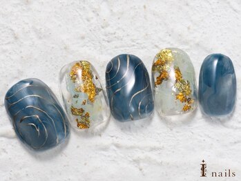 アイネイルズ 横浜WEST店(I-nails)/ブルーニュアンスネイル8000円