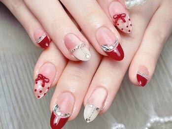 シーアンドビーネイル(C&B Nail)/チップ長さだし持ち込みデザイン